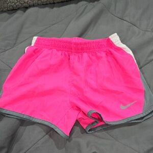 Nike Kids Bright Pink and Gray Shorts